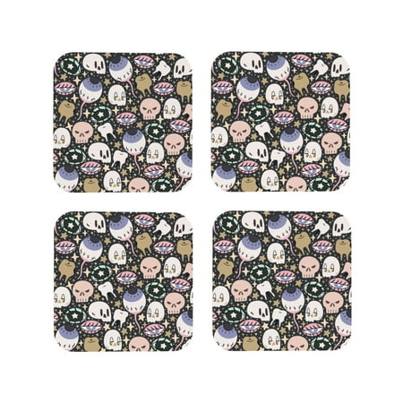 Leather Coasters Set of 4 - cartoon cute Skull star Lightweight Non-Slip Drink Coasters for Desk Anti-Scalding Desk Cup Coasters for Office Table Decor Square
Leather Coasters Set of 4 - cartoon cute Skull star Lightweight Non-Slip Drink Coasters for Desk Anti-Scalding Desk Cup Coasters for Office Table Decor Square