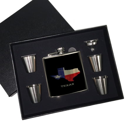 KuzmarK 6 oz. Stainless Steel Flask Set in Black Presentation Box - State of Texas Flag
KuzmarK 6 oz. Stainless Steel Flask Set in Black Presentation Box - State of Texas Flag