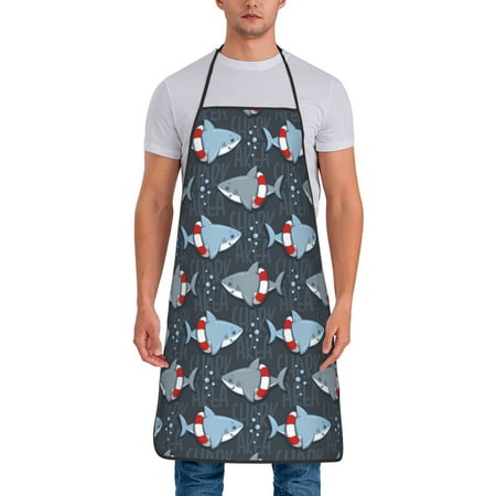 Chef Aprons for Men and Women - Cartoon Cute Shark Swimming Ring Oil-Resistant Bib Aprons for Cooking Waterproof BBQ Grilling Kitchen Aprons Gifts for Women and Men
Chef Aprons for Men and Women - Cartoon Cute Shark Swimming Ring Oil-Resistant Bib Aprons for Cooking Waterproof BBQ Grilling Kitchen Aprons Gifts for Women and Men