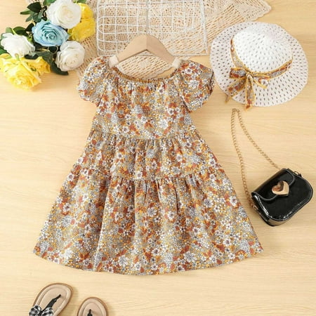 Aayomet Flower Girl Dresses For Wedding Toddler Summer Girls Sweet Dresses Floral Print Dress Princess Dress With Hat Children Yellow 3-4 Years
Aayomet Flower Girl Dresses For Wedding Toddler Summer Girls Sweet Dresses Floral Print Dress Princess Dress With Hat Children Yellow 3-4 Years