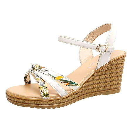Wedge Sandals for Women Platform Floral Print Summer Boho Pumps Casual Open Toe Ankle Strap High Heels Walking Shoes
Wedge Sandals for Women Platform Floral Print Summer Boho Pumps Casual Open Toe Ankle Strap High Heels Walking Shoes