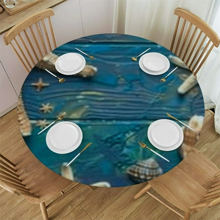 nygtbtfer Wooden Ocean Starfish Round Fitted Tablecloth with Elastic Edge Fitted Table Cloth for Round Table Circular Table Cover Wipeable Round Elastic Table Cloth 46-50
nygtbtfer Wooden Ocean Starfish Round Fitted Tablecloth with Elastic Edge Fitted Table Cloth for Round Table Circular Table Cover Wipeable Round Elastic Table Cloth 46-50