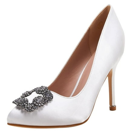 rrhss Women s Stiletto High Heel Pumps Classic Party Wedding Pointed Toe Pump Shoes with Jewel Buckle
rrhss Women s Stiletto High Heel Pumps Classic Party Wedding Pointed Toe Pump Shoes with Jewel Buckle