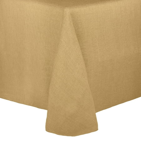 Ultimate Textile Faux Burlap - Havana 58 x 144-Inch Oval Tablecloth