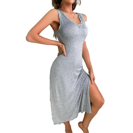 Casual Solid Scoop Neck Nightdress Sleeveless Light Grey Women Nightgowns & Sleepshirts (Women s)
Casual Solid Scoop Neck Nightdress Sleeveless Light Grey Women Nightgowns & Sleepshirts (Women s)