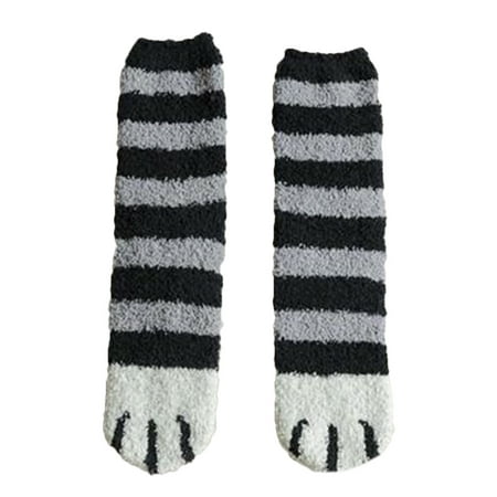LisenraIn Women Cat Claws Socks Warm Sleep Floor Socks Plush Fleece Hosiery