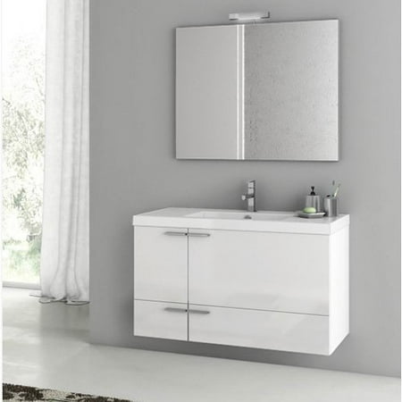 ACF by Nameeks ACF ANS22-GW New Space 39-in. Single Bathroom Vanity Set - Glossy White