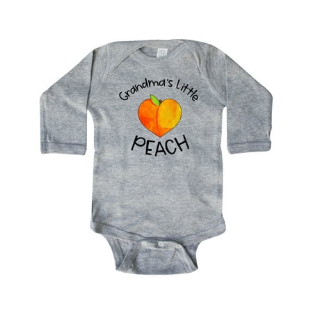 Inktastic Grandma s Little Peach Cute Peach Heart Gift Baby Boy or Baby Girl Long Sleeve Bodysuit