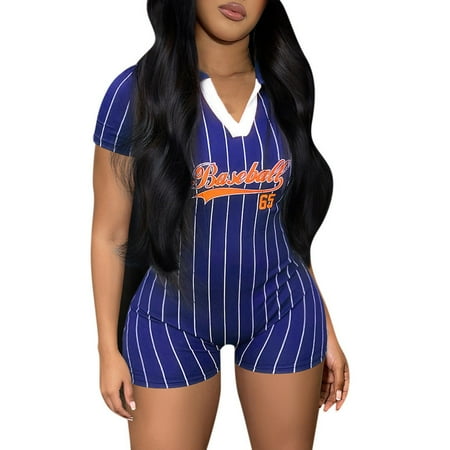 JDEFEG Women Cotton Rompers and Jumpsuits Baseball Fashion Printed Jumpsuit Collar Casual Loose Short Sleeves Womens Soft Jumpsuit Blue Size S
JDEFEG Women Cotton Rompers and Jumpsuits Baseball Fashion Printed Jumpsuit Collar Casual Loose Short Sleeves Womens Soft Jumpsuit Blue Size S