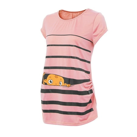 Tops T-shirt Short Maternity Cute Pregnant Striped Baby Sleeve Print Maternity blouse
Tops T-shirt Short Maternity Cute Pregnant Striped Baby Sleeve Print Maternity blouse