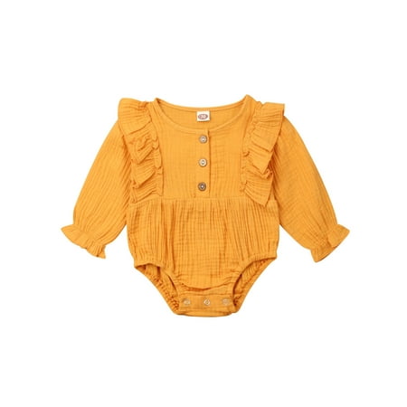 Cute Newborn Baby Girls Ruffles Cotton Linen Clothes Long Sleeve Buttons O-Neck Bodysuit 0-24M
Cute Newborn Baby Girls Ruffles Cotton Linen Clothes Long Sleeve Buttons O-Neck Bodysuit 0-24M