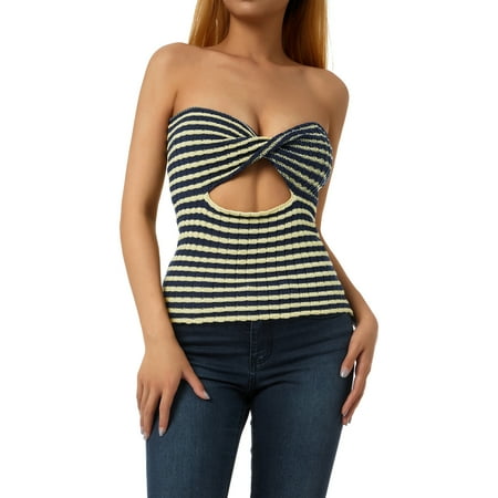 Zoiuytrg Women Strapless Crop Top Twist Front Hollow Knitted Tube Top Sleeveless Bandeau Bustier Tops
Zoiuytrg Women Strapless Crop Top Twist Front Hollow Knitted Tube Top Sleeveless Bandeau Bustier Tops