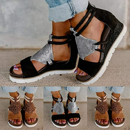 Women Summer Ankle Buckle round toe design Casual Sandals