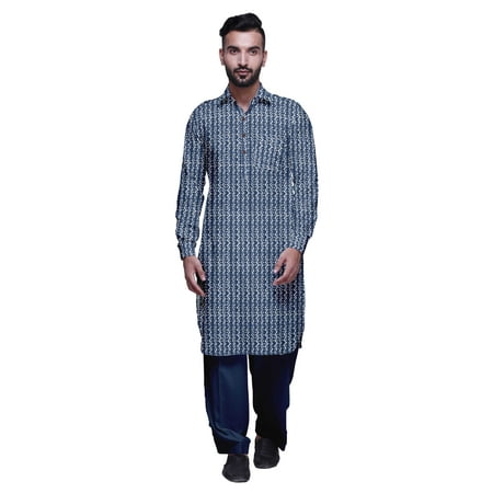 Atasi Classic Collar Pathani Kurta Pajama For Boys Rayon Front Pocket Shirt