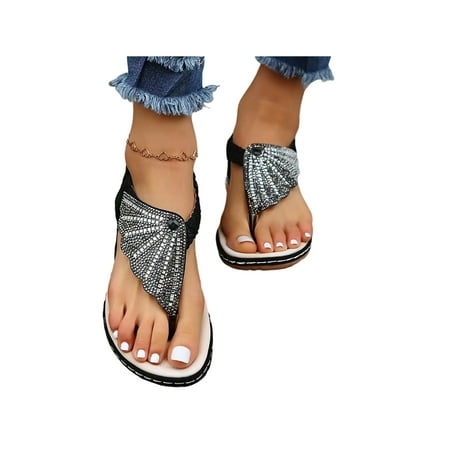 Ritualay Womens Flat Sandal Summer Casual Shoes Slip On Thong Sandals Lightweight Elastic Band Flip Flops Ladies Women Beach Black 7.5
Ritualay Womens Flat Sandal Summer Casual Shoes Slip On Thong Sandals Lightweight Elastic Band Flip Flops Ladies Women Beach Black 7.5