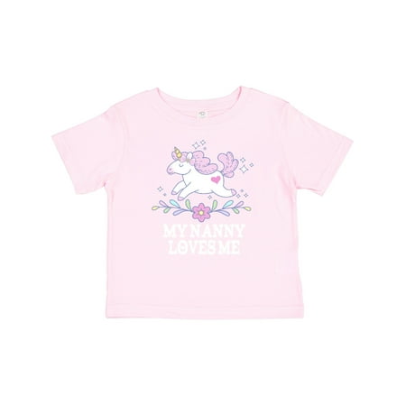 Inktastic My Nanny Loves Me Girl Unicorn Gift Baby Girl T-Shirt