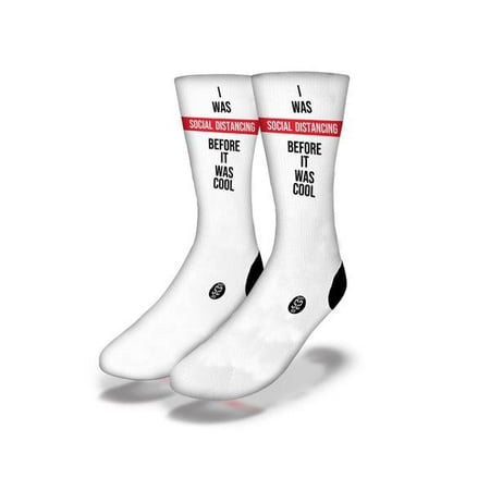 SOCIAL DISTANCING Funny Coronavirus Quarantine Socks (White)