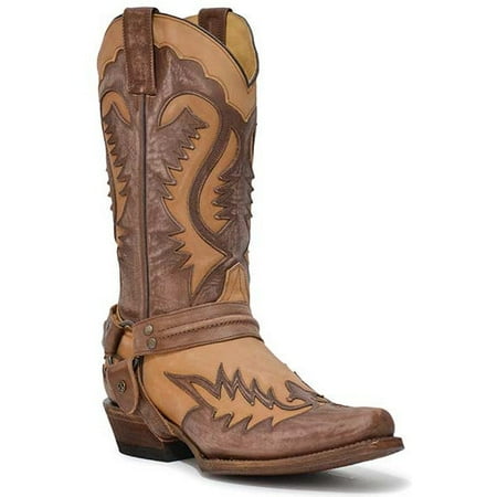 Men s Stetson Outlaw Boots Handcrafted Washed Brown