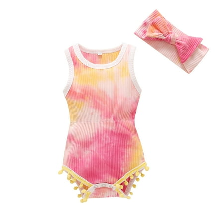 TUOBARR Newborn Infant Baby Girls Ribbed Tie-Dyed Romper Bodytsuit+Headband Outfits Pink (0-18Months)
TUOBARR Newborn Infant Baby Girls Ribbed Tie-Dyed Romper Bodytsuit+Headband Outfits Pink (0-18Months)