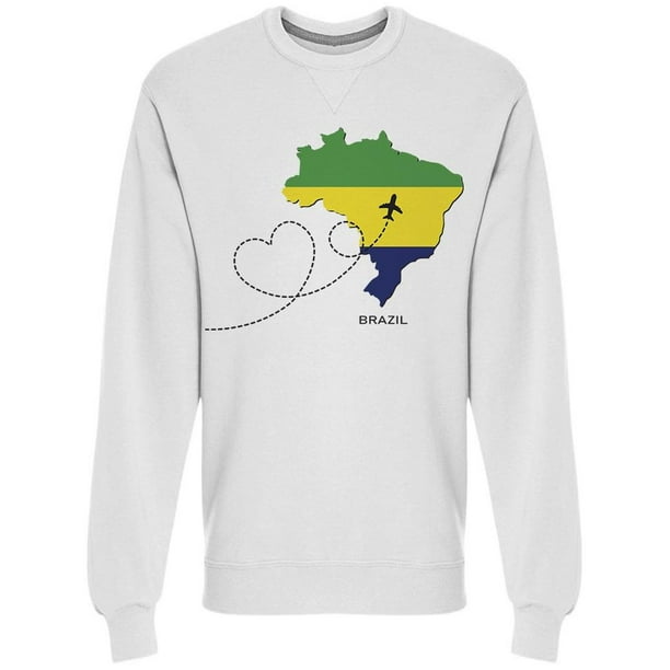 Brazil Map Plane Flying Sweatshirt Men's -Image by Shutterstock