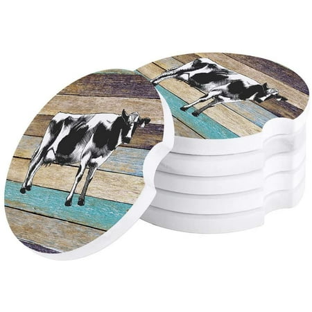 KXMDXA Country Style Farm Cow on Wood Board Set of 2 Car Coaster for Drinks Absorbent Ceramic Stone Coasters Cup Mat with Cork Base for Home Kitchen Room Coffee Table Bar Decor
KXMDXA Country Style Farm Cow on Wood Board Set of 2 Car Coaster for Drinks Absorbent Ceramic Stone Coasters Cup Mat with Cork Base for Home Kitchen Room Coffee Table Bar Decor