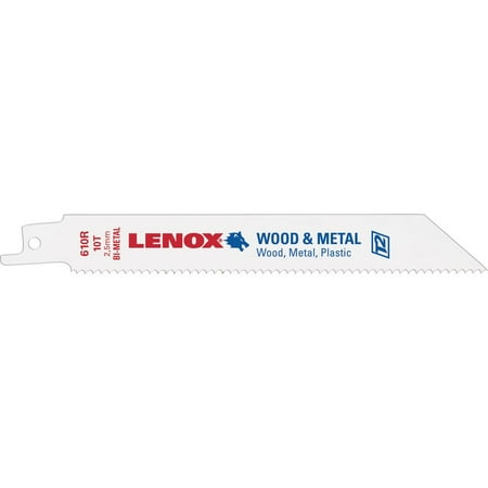 1PK Lenox 6 In. 10 TPI Wood/Metal Reciprocating Saw Blade (5-Pack)