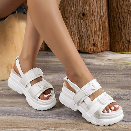 Shldybc Wedge Sandals for Women Women s Fashion Round-Toe Solid Color Sandals Thick Bottom Buckle Casual Sandals Summer Savings Clearance
Shldybc Wedge Sandals for Women Women s Fashion Round-Toe Solid Color Sandals Thick Bottom Buckle Casual Sandals Summer Savings Clearance