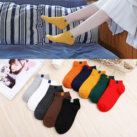 Feiona Causal Solid Cotton Socks Women Ankle Sock Candy Colors Harajuku Socks