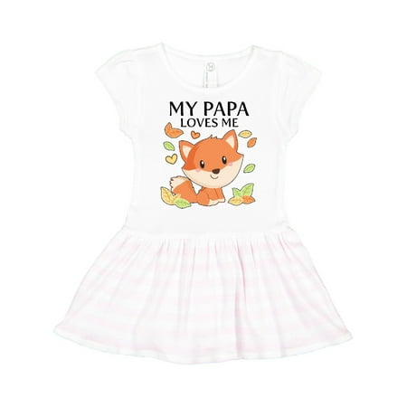 Inktastic My Papa Loves Me- little fox Gift Toddler Girl Dress