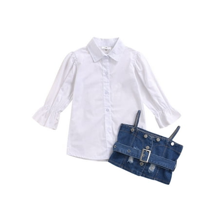Sunisery Toddler Baby Girl Long Sleeve T-Shirt Dress and Lace-up Denim Tank Tops Casual Outfits White 2-3 Years
Sunisery Toddler Baby Girl Long Sleeve T-Shirt Dress and Lace-up Denim Tank Tops Casual Outfits White 2-3 Years