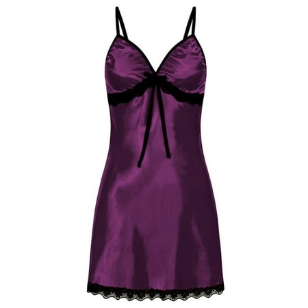 wsevypo Sleepwear Women Satin Silk Lace Nightdress Lingerie Chemise Underwear Nightgown Dresses
wsevypo Sleepwear Women Satin Silk Lace Nightdress Lingerie Chemise Underwear Nightgown Dresses