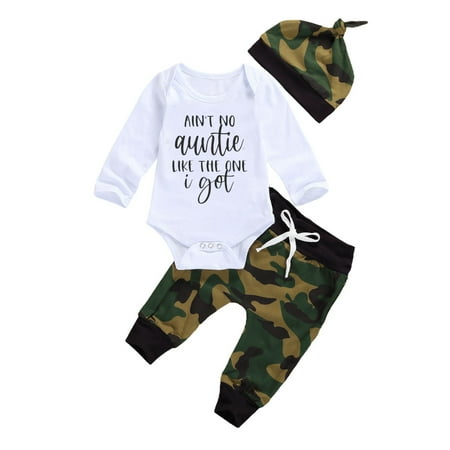 Canrulo 3Pcs/Set Newborn Infant Baby Boy Short Sleeve Romper+Camouflage Pants with Hat Outfit Clothes White Long Sleeve Set 12-18 Months
Canrulo 3Pcs/Set Newborn Infant Baby Boy Short Sleeve Romper+Camouflage Pants with Hat Outfit Clothes White Long Sleeve Set 12-18 Months