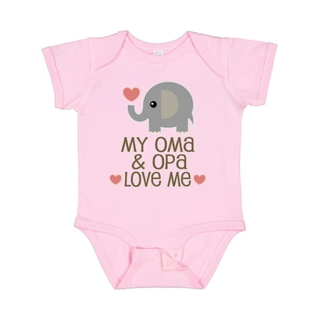 Inktastic Oma and Opa Love Me Gift Baby Boy or Baby Girl Bodysuit