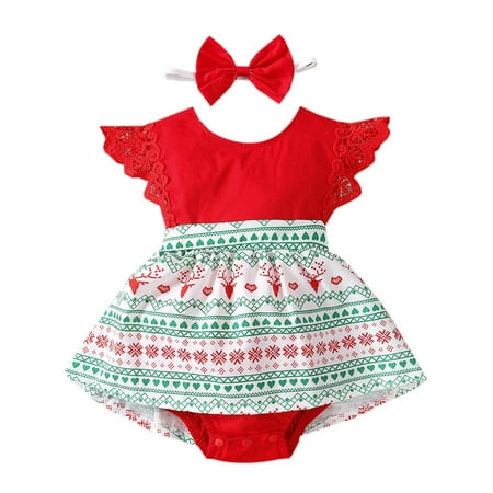 Sunisery 2PCS Infant Newborn Baby Girls Christmas Printed Long Sleeve O-Neck Short Romper Bow-Knot Headband Red 3-6 Months
Sunisery 2PCS Infant Newborn Baby Girls Christmas Printed Long Sleeve O-Neck Short Romper Bow-Knot Headband Red 3-6 Months