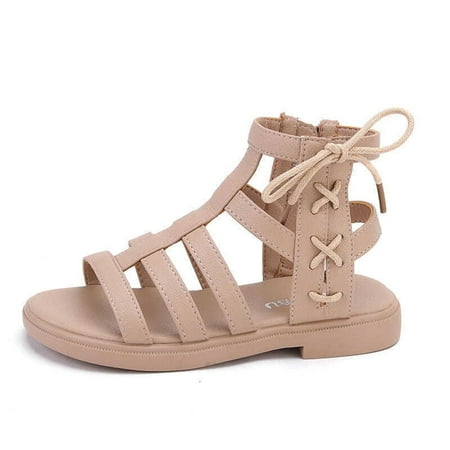 Yinguo Shoes Girls Non-Slip Solid Sandals Sandals Cross Kids Rubber Girl s Shoes