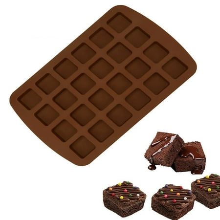 WGOUP Cake Make 24-Cavity Silicone Squares Baking Chocolate Bakeware 23×15×2cm