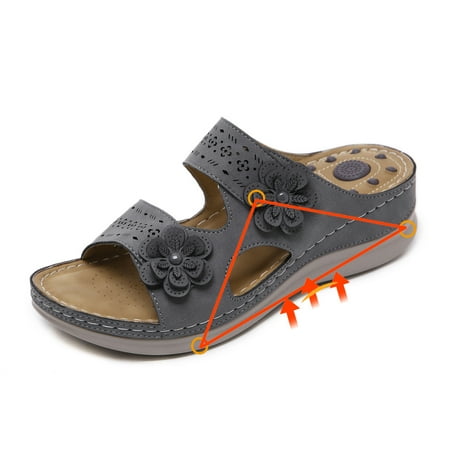 VSONTOR Women S Flower Massage Sandals Large Size Vintage Wedge Comfortable Slippers Ergonomic Shoes Gray 8.5
VSONTOR Women S Flower Massage Sandals Large Size Vintage Wedge Comfortable Slippers Ergonomic Shoes Gray 8.5