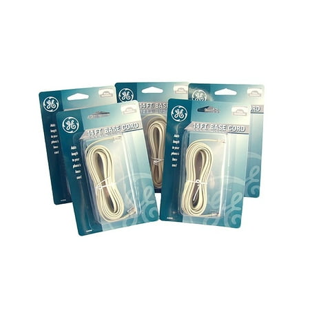

Pack of 5 GE Telephone Base Cords -14 Feet - Almond