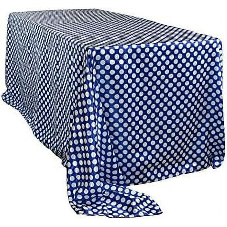 90 X 156 Inch Rectangular Tablecloth Royal Blue/White Polka Dots Rectangle Shiny Table Linens For 8 Ft Rectangular Tables
90 X 156 Inch Rectangular Tablecloth Royal Blue/White Polka Dots Rectangle Shiny Table Linens For 8 Ft Rectangular Tables