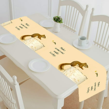 ABPHQTO Happy Squirrel Receiving Flower Hummingbird Friend Table Runner Placemat Tablecloth For Home Decor 16x72 Inch
ABPHQTO Happy Squirrel Receiving Flower Hummingbird Friend Table Runner Placemat Tablecloth For Home Decor 16x72 Inch