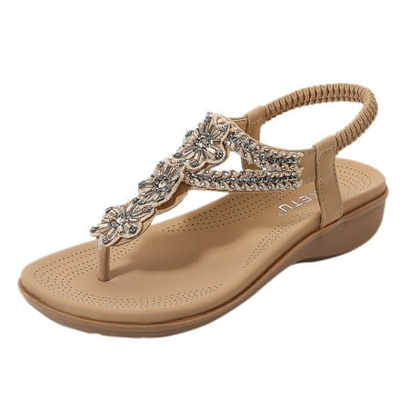 Womens Sandals Sandals for Womens Studded Crystal Shoes Wedges Elastic Strap Roman Sandals Women S Sandals Pu Beige 37
Womens Sandals Sandals for Womens Studded Crystal Shoes Wedges Elastic Strap Roman Sandals Women S Sandals Pu Beige 37