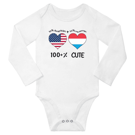 50% American + 50% Luxembourgish = 100+% Cute Baby Long Slevve Bodysuit Romper (White 3-6 Months)
50% American + 50% Luxembourgish = 100+% Cute Baby Long Slevve Bodysuit Romper (White 3-6 Months)