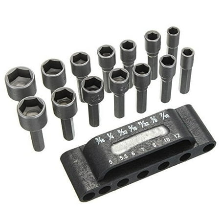 Drilax 14 Pcs Quick-Change Power Nut Driver Bit Set Standard Metric Hex Shank Drill Bit Set Socket Screwdriver Wrench 3/16 1/4 9/32 5/16 11/32 3/
Drilax 14 Pcs Quick-Change Power Nut Driver Bit Set Standard Metric Hex Shank Drill Bit Set Socket Screwdriver Wrench 3/16 1/4 9/32 5/16 11/32 3/
