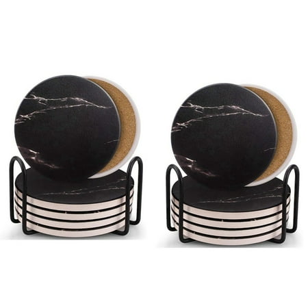 Coasters for Drinks Ceramic Stone Coaster Set with Metal Holder Stand Cork Base Surface Pattern 12
Coasters for Drinks Ceramic Stone Coaster Set with Metal Holder Stand Cork Base Surface Pattern 12