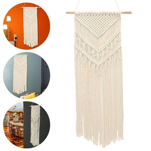 Macrame Woven Wall Hanging Boho Chic Bohemian Home Geometric Art Decor Beautiful Apartment Dorm Room Decoration
