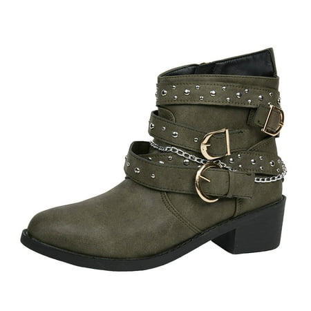 DVKOVI Women s Shoes Casual Dressy Womens Western Booties Women s Punk Style Mid Calf Casual Boots Heel with Buckle Decor Short Boots for Women Low Heel Dress Shoes for Women Green 36
DVKOVI Women s Shoes Casual Dressy Womens Western Booties Women s Punk Style Mid Calf Casual Boots Heel with Buckle Decor Short Boots for Women Low Heel Dress Shoes for Women Green 36
