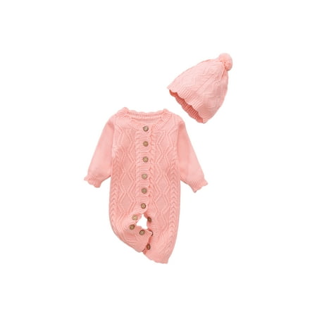 Nokpsedcb 2PCS Newborn Infant Baby Girls Jumpsuit Solid Knit Rompers Fall Spring Clothes Pink 6-12 Months
Nokpsedcb 2PCS Newborn Infant Baby Girls Jumpsuit Solid Knit Rompers Fall Spring Clothes Pink 6-12 Months