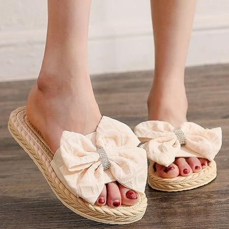 ytjx fashion spring and summer women slippers straw espadrille bow rhinestones flip flops beach flat bottom
ytjx fashion spring and summer women slippers straw espadrille bow rhinestones flip flops beach flat bottom