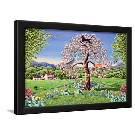Cats in a Magnolia Tree, 1993 Framed Print Wall Art By Liz Wright