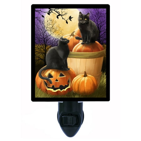 

Halloween Decorative Photo Night Light Plus One Extra Free Switchable Insert. 4 Watt Bulb. Image Title: Midnight Rendezvous. Light Comes with Extra Bulb.